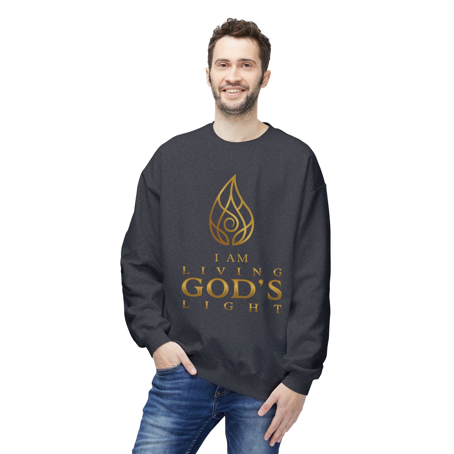 I Am Living God's Light Unisex Midweight Fleece Crewneck Sweatshirt