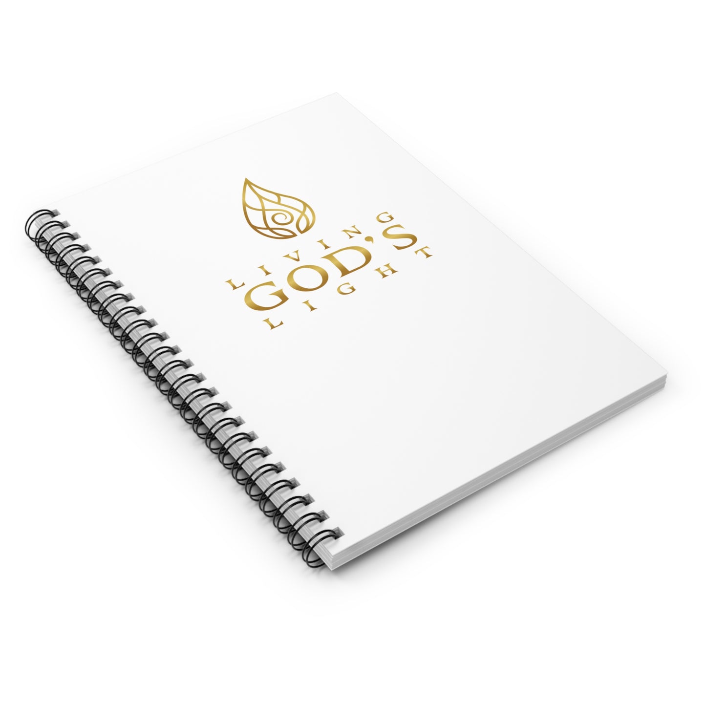 White Living God's Light Spiral Notebook - Ruled Line