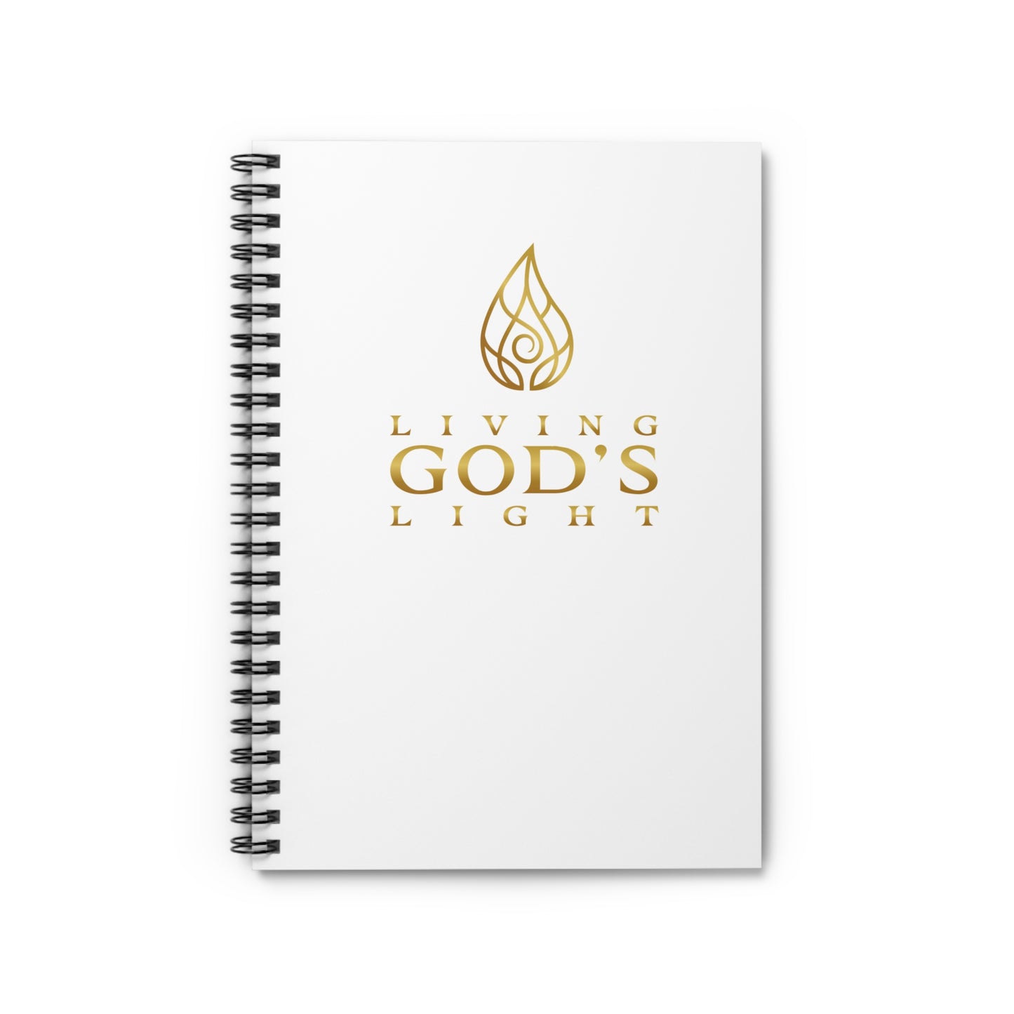 White Living God's Light Spiral Notebook - Ruled Line
