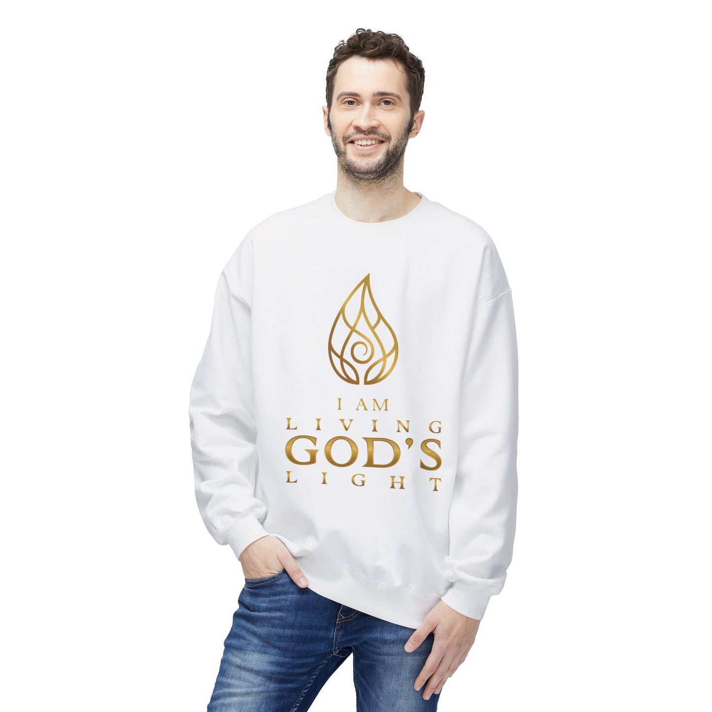 I Am Living God's Light Unisex Midweight Fleece Crewneck Sweatshirt
