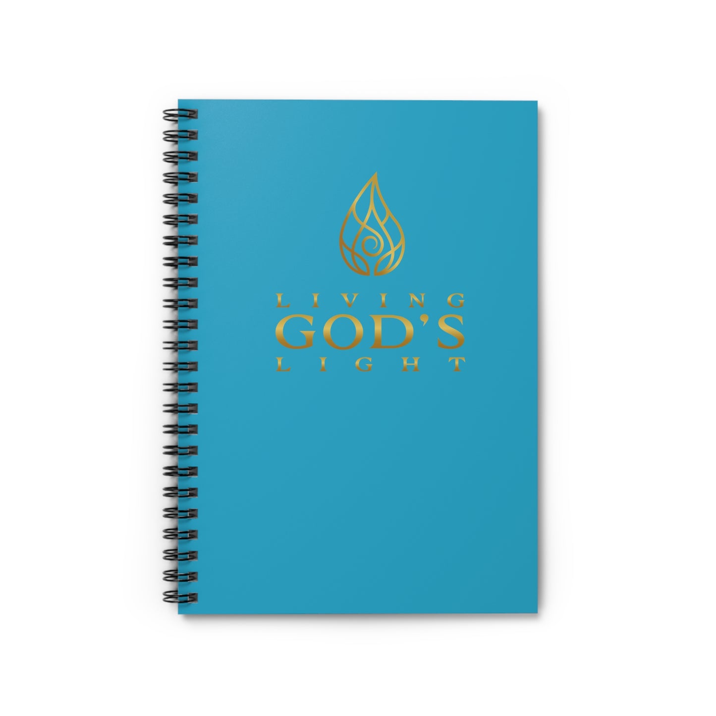 Turquoise Living God's Light Spiral Notebook - Ruled Line