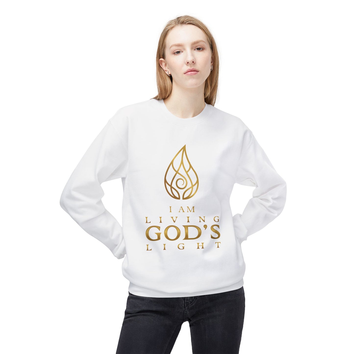 I Am Living God's Light Unisex Midweight Fleece Crewneck Sweatshirt