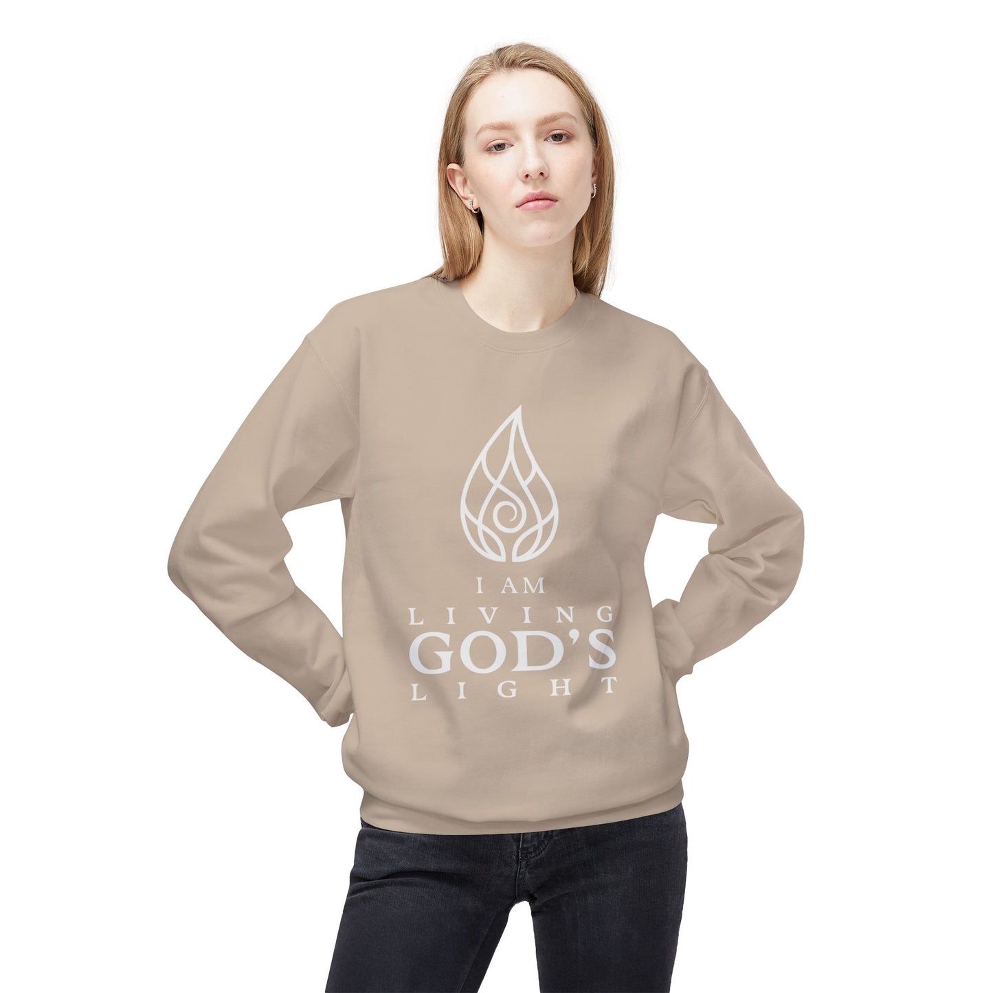 I Am Living God's Light Unisex Midweight Fleece Crewneck Sweatshirt