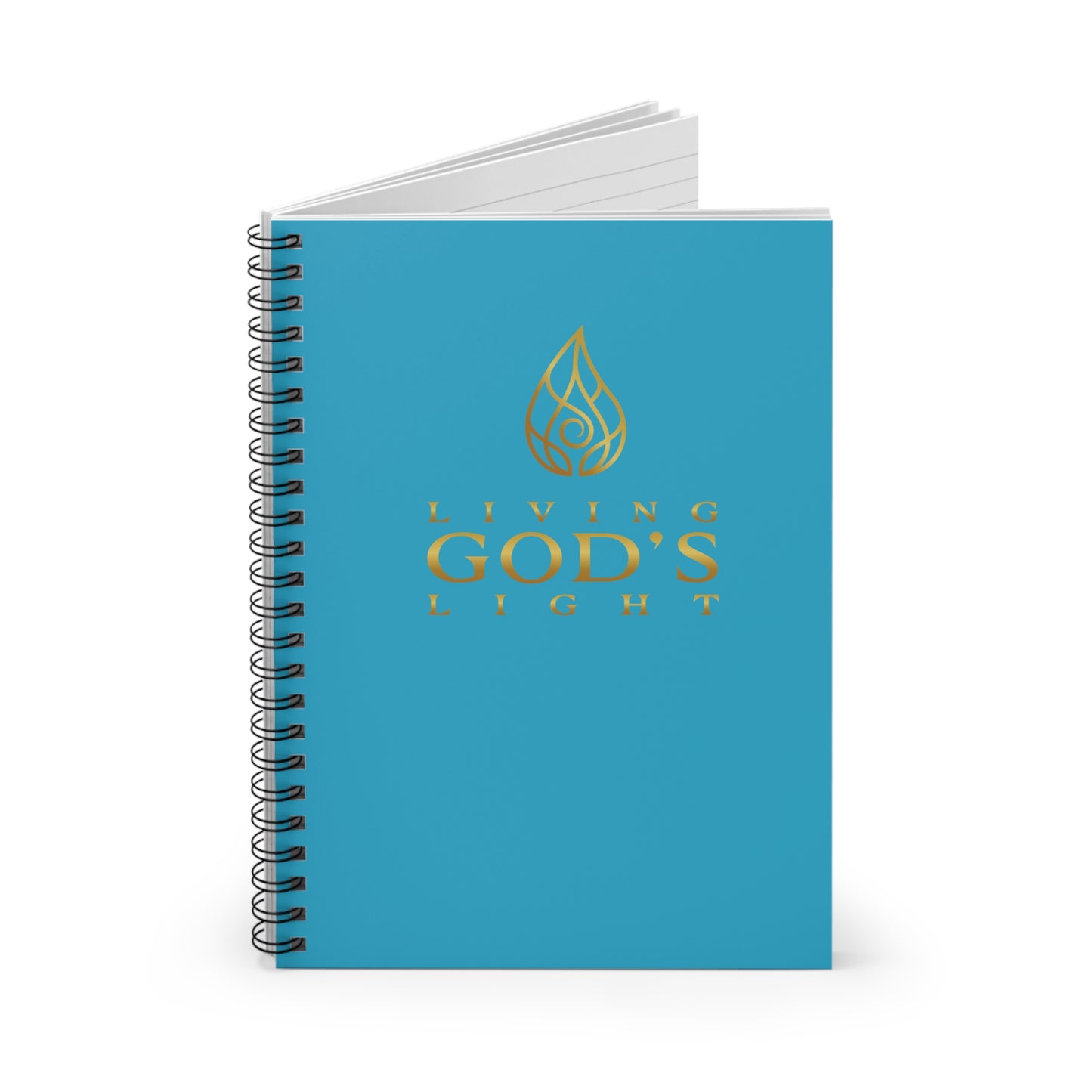 Turquoise Living God's Light Spiral Notebook - Ruled Line