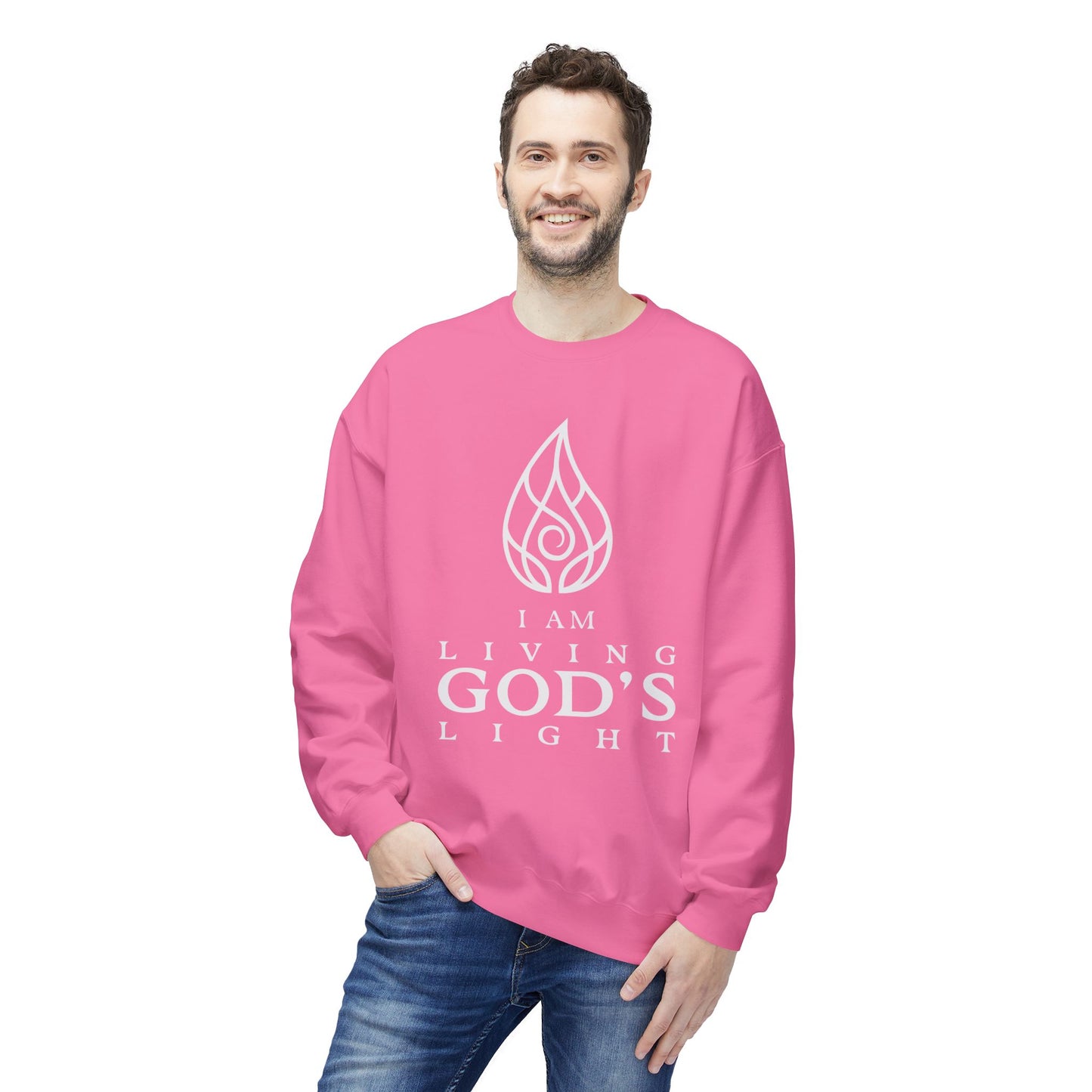 I Am Living God's Light Unisex Midweight Fleece Crewneck Sweatshirt