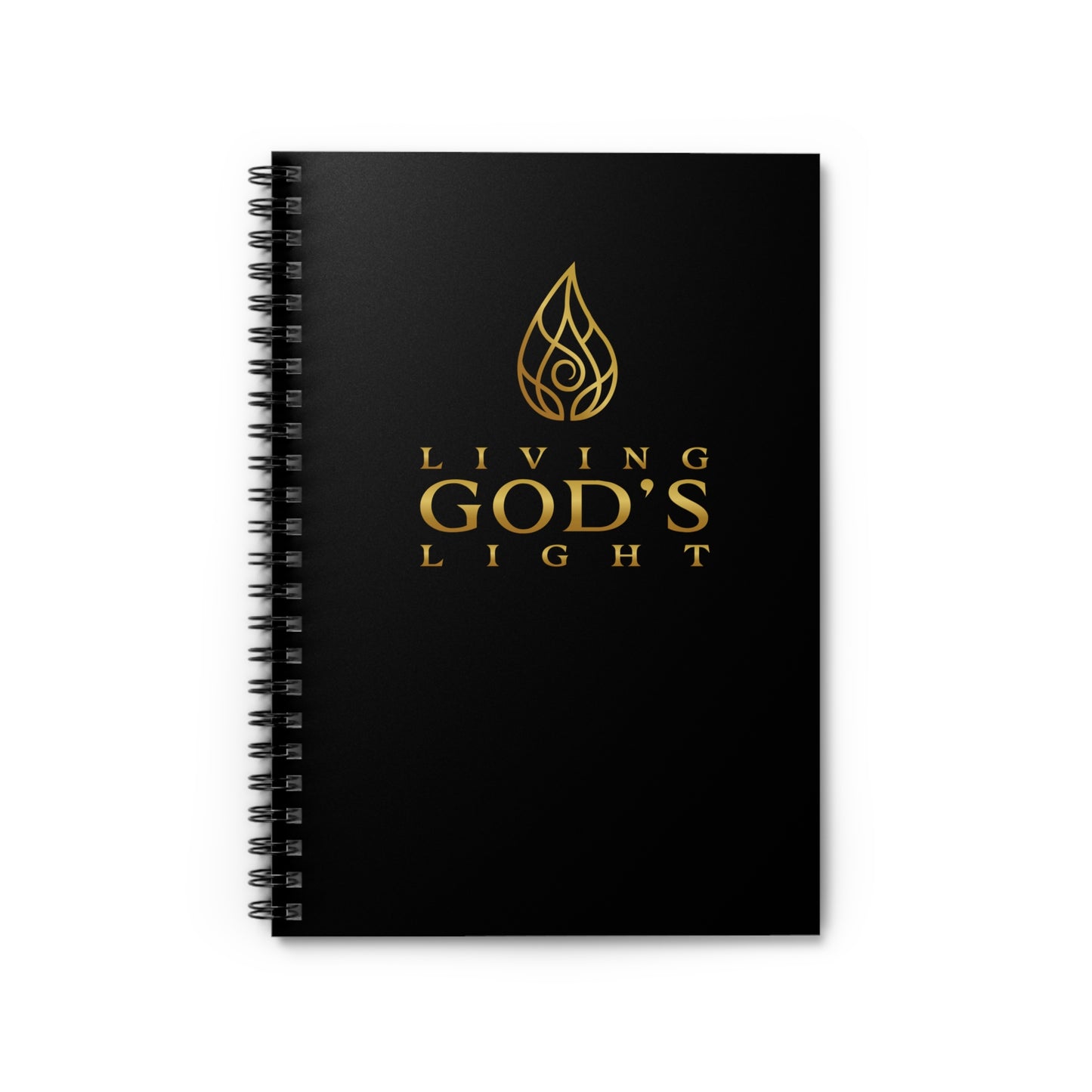 Black Living God's Light Spiral Notebook - Ruled Line