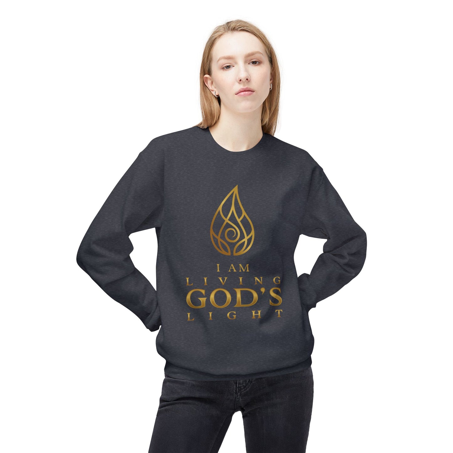I Am Living God's Light Unisex Midweight Fleece Crewneck Sweatshirt