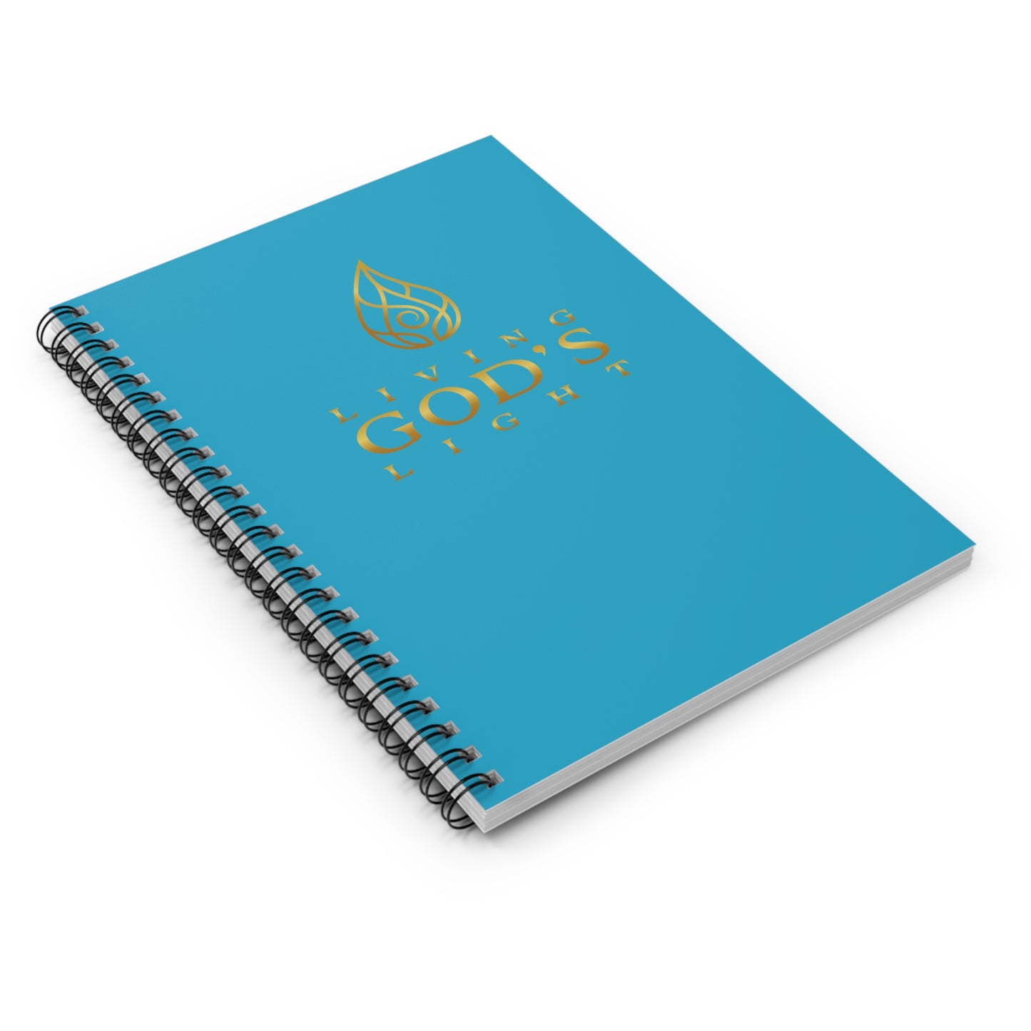 Turquoise Living God's Light Spiral Notebook - Ruled Line