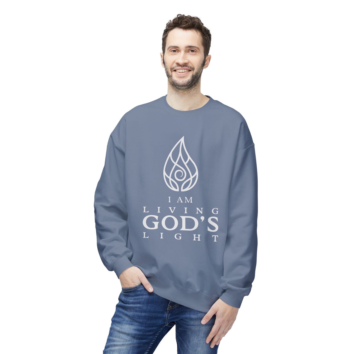 I Am Living God's Light Unisex Midweight Fleece Crewneck Sweatshirt