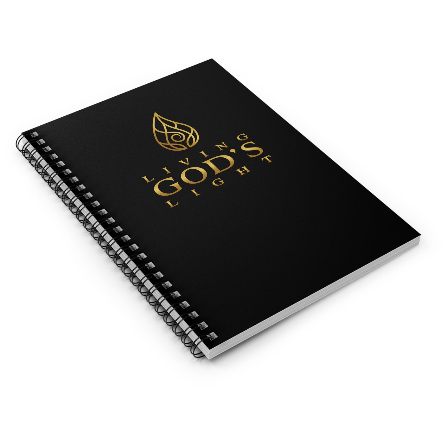 Black Living God's Light Spiral Notebook - Ruled Line